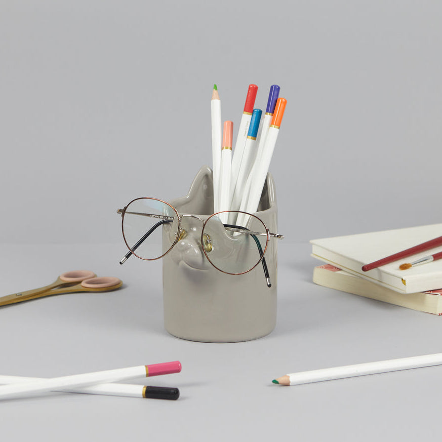 Nosy Buddy Cat Pencil Holder & Eyeglasses Holder