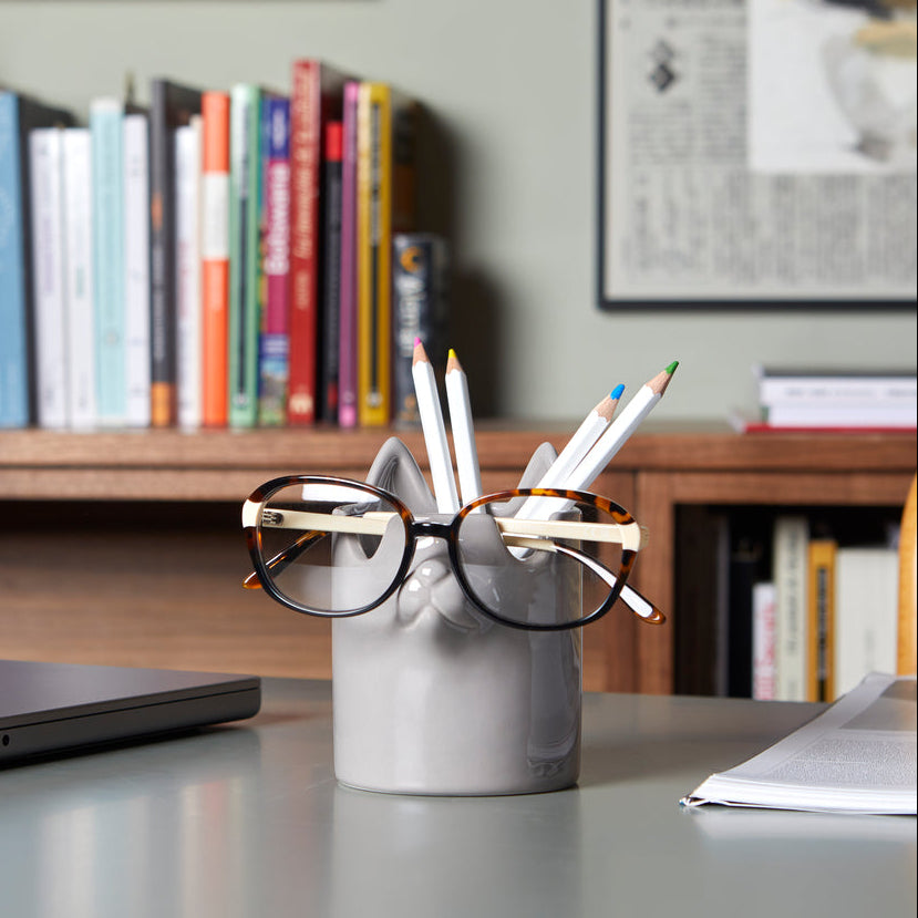 Nosy Buddy Cat Pencil Holder & Eyeglasses Holder