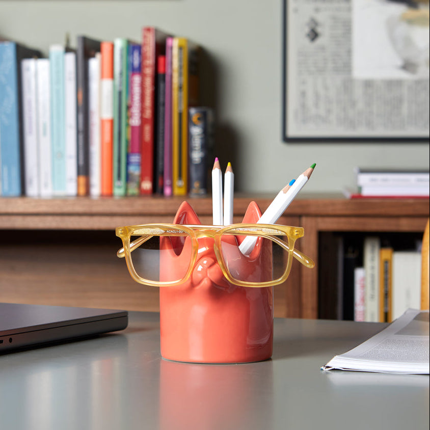 Nosy Buddy Cat Pencil Holder & Eyeglasses Holder