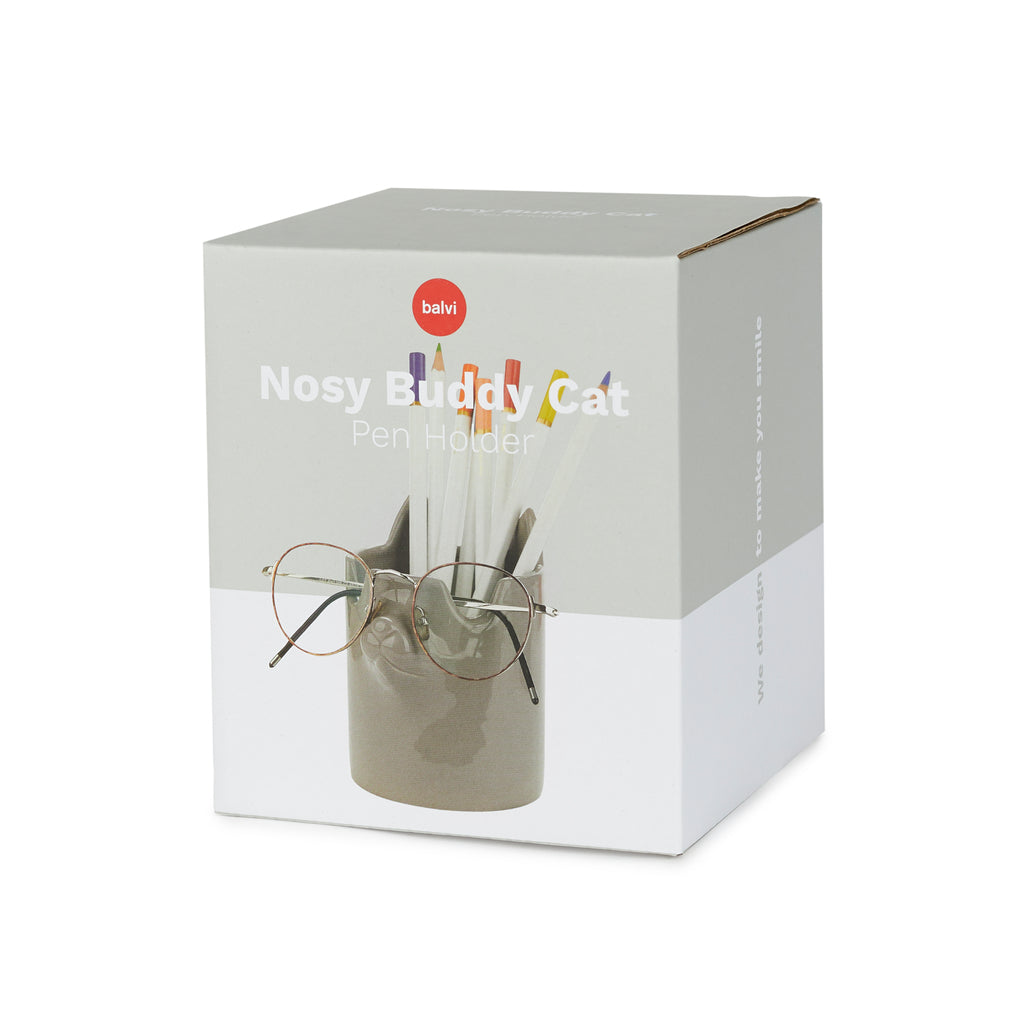 Nosy Buddy Cat Pencil Holder & Eyeglasses Holder